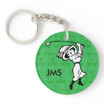 Personifierad kvinnlig golftecknadgolfare