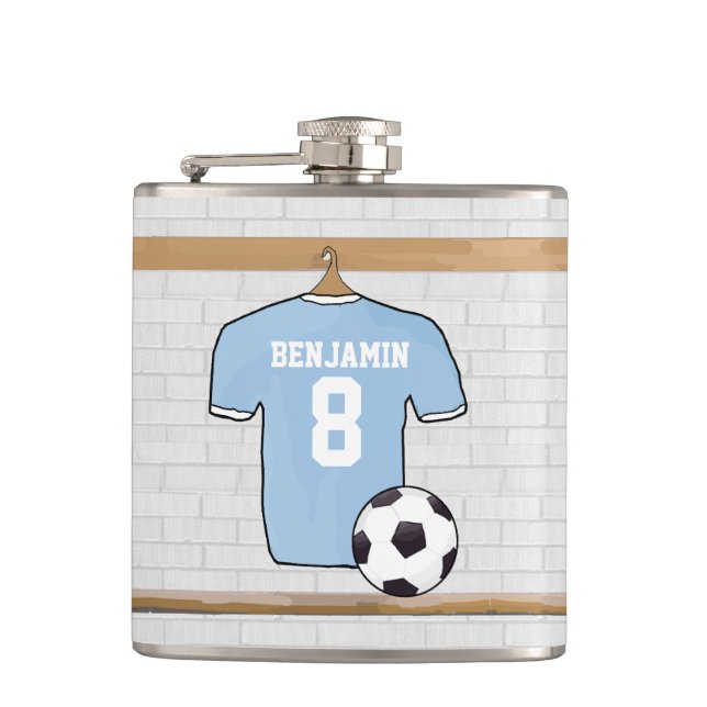 Personifierad lätt - blåttfotbollfotboll Jersey Fickplunta (Framsidan)