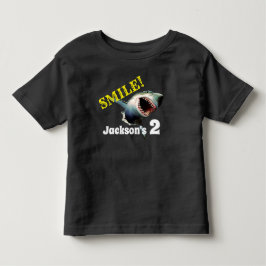 Personifierad "leende" hajfödelsedag tee shirt