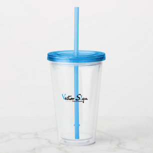 Personifierad logotypakrylTumbler med sugrör Take Away Mugg