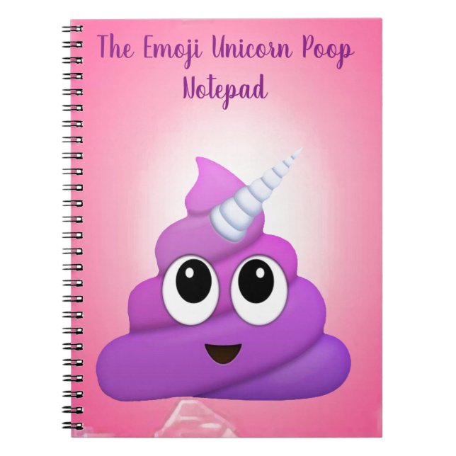 Personifierad Magical UnicornPoop Emoji Anteckningsbok Med Spiral (Framsidan)