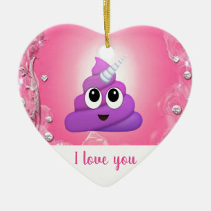 Personifierad Magical UnicornPoop Emoji Julgransprydnad Keramik