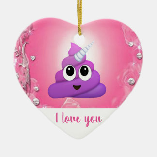 Personifierad Magical UnicornPoop Emoji Julgransprydnad Keramik