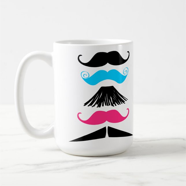 Personifierad mång- färgmustaschStache mugg (Vänster)
