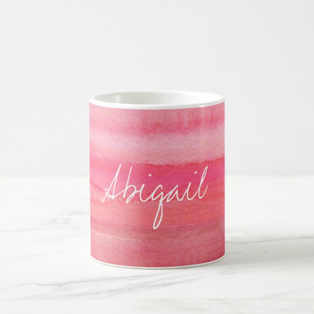 Personifierad modern flickarosa ros kaffemugg (Center)