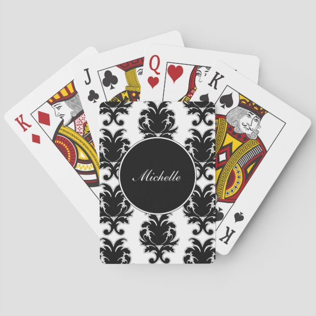 Personifierad Monogramdamast leka kort Casinokort (Baksidan)