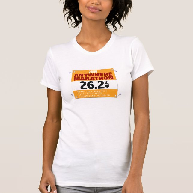 Personifierad någonstans maratonspringer, 26,2 tee shirt (Framsida)