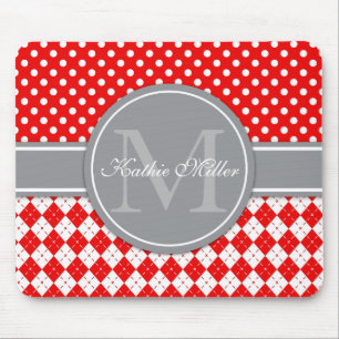 Personifierad namn & Monogram Argyle Polkadot Musmatta