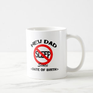 Personifierad ny pappa ingen sömnkaffemugg kaffemugg