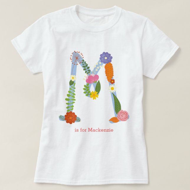 Personifierad nyckfull blommaMonogram (M) Tee (Design framsida)