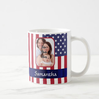 Personifierad patriotisk amerikanska flaggan kaffemugg