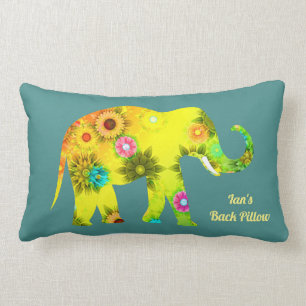 Personifierad Psychedelic blom- elefant Lumbarkudde