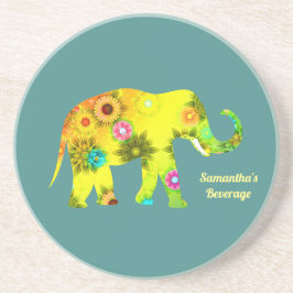 Personifierad Psychedelic blom- elefant Underlägg