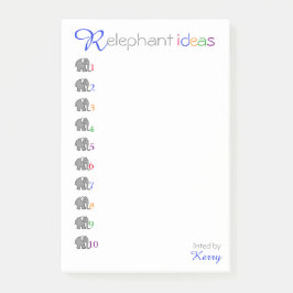 Personifierad "RElephant" idérik idéelefant Post-it Block