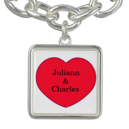 Personifierad röd älsklinghjärta armband