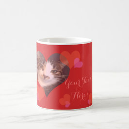 Personifierad röd hjärtavalentin kaffemugg