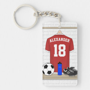 Personifierad röd och vitfotbollfotboll Jersey