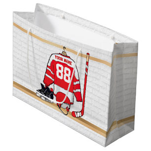 Personifierad röd och vitishockey Jersey