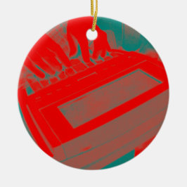 Personifierad röd Steno domstolreporter Julgransprydnad Keramik