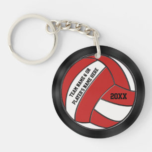 Personifierad röd svart, vitvolleyboll Keychains