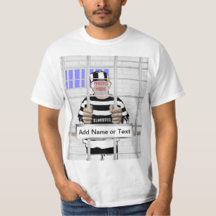 Personifierad rolig ansiktestraffångemall t shirt