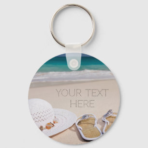 Personifierad sandig strandkeychain nyckelring
