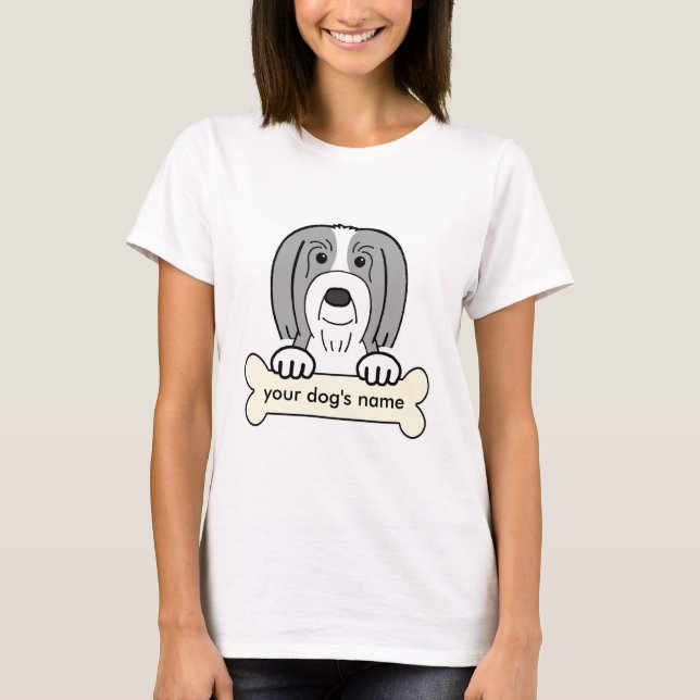 Personifierad skäggig Collie T-shirt (Framsida)