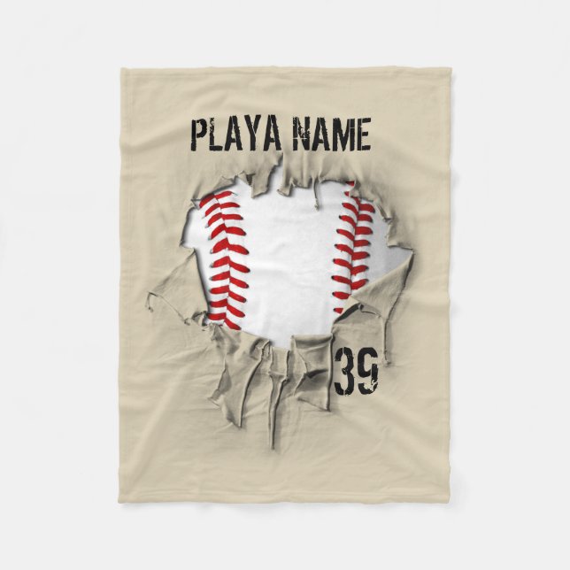 (Personifierad) sönderriven baseball, Fleecefilt (Framsidan)