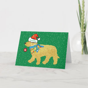 Personifierad stygg jul Goldendoodle Helgkort