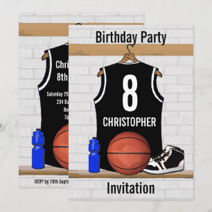 Personifierad svartvit basket Jersey Inbjudningar