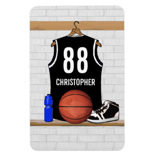 Personifierad svartvit basket Jersey Magnet