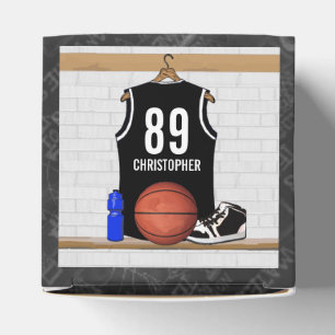 Personifierad svartvit basket Jersey Presentaskar
