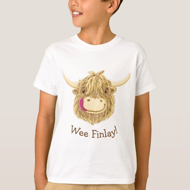 Personifierad WeeHamish höglands- ko Tee Shirt (Framsida)
