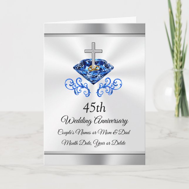 Personifierade 45th bröllopsdagkort kort (Framsida)