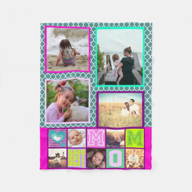 Personifierade bäst mammafotominnen fleecefilt (Framsidan)