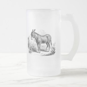 Personifierade Retro åsnor för vintage inhemsk Frostat Ölglas