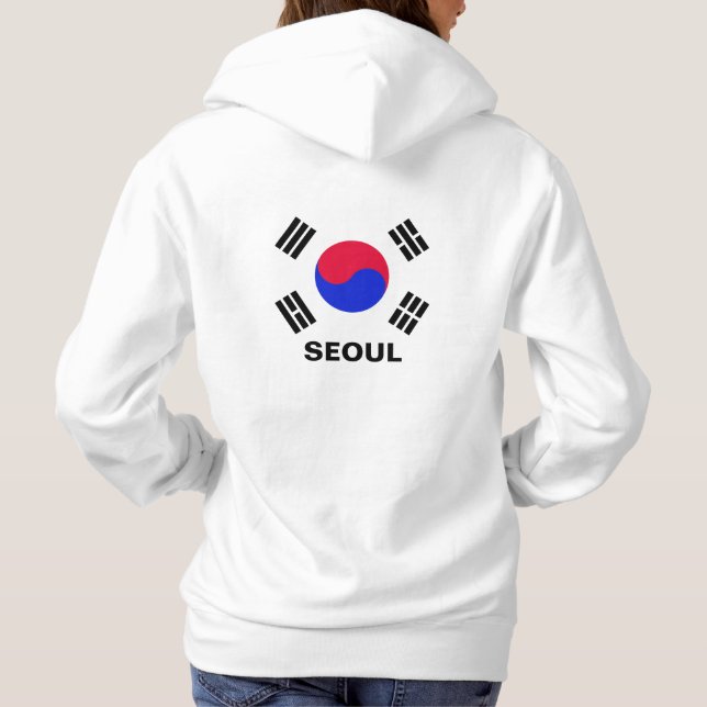 Personifierade "Seoul" och sydkoreansk flagga T Shirt (Baksida)