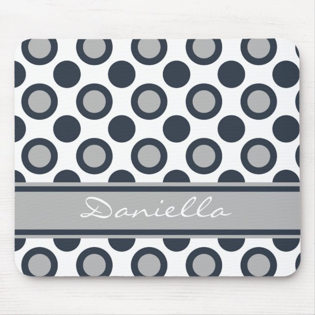 Personifierade svartvita Mousepad:: Polka dots Musmatta (Framsidan)
