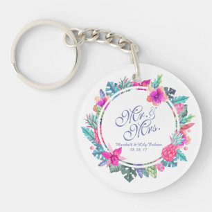 Personifierade tropiska blom- gifta sig Keychain