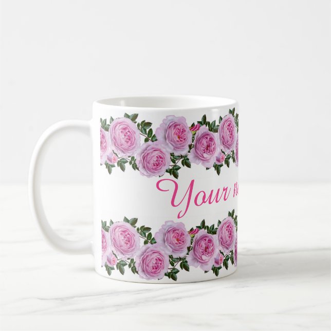 Personifierade vintagerosapioner kaffemugg (Vänster)
