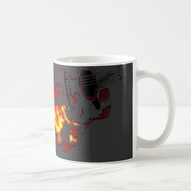 personifierar den flammande gitarrkaffemuggen kaffemugg (Höger)
