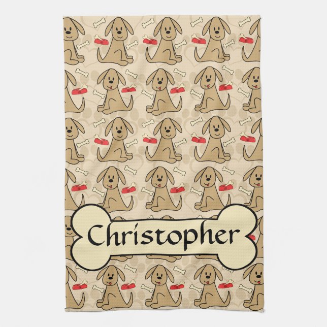 Personifierar den grafiska designen för den bruna kökshandduk (Vertikal)