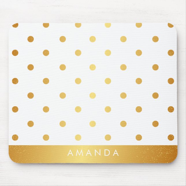 PERSONIFIERAR den GULD- POLKA DOTS för Faux Musmatta (Framsidan)
