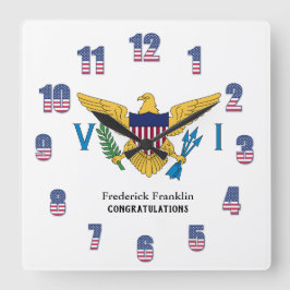 Personifierar den karibiska flagga för fyrkantig klocka