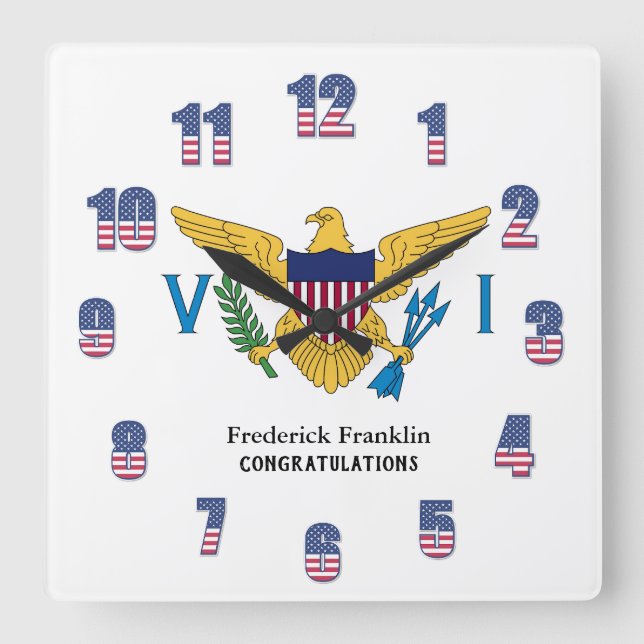 Personifierar den karibiska flagga för fyrkantig klocka (Framsida)