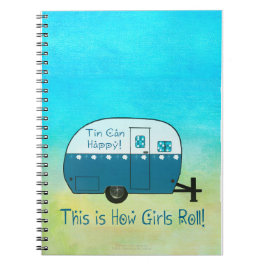 Personifierar den Retro camparen för Anteckningsbok Med Spiral