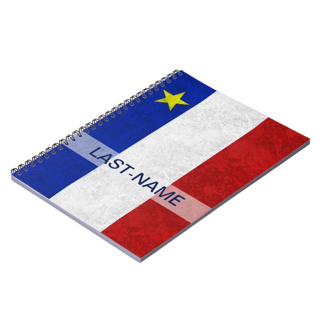 Personifierar det Acadian bedrövad Grunge för Anteckningsbok Med Spiral (Vänstra Sidan)