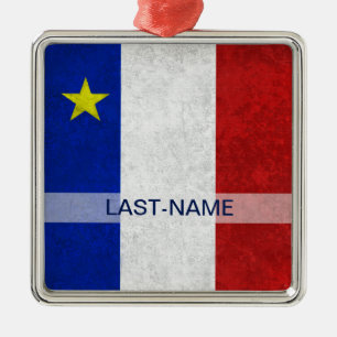 Personifierar det Acadian bedrövad Grunge för Julgransprydnad Metall