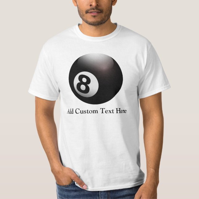 Personifierat 8 bollbiljard t-shirt (Framsida)