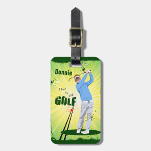 Personifierat bor jag för att golf bagagebricka